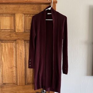 Elegant Burgundy Women's Cardigan